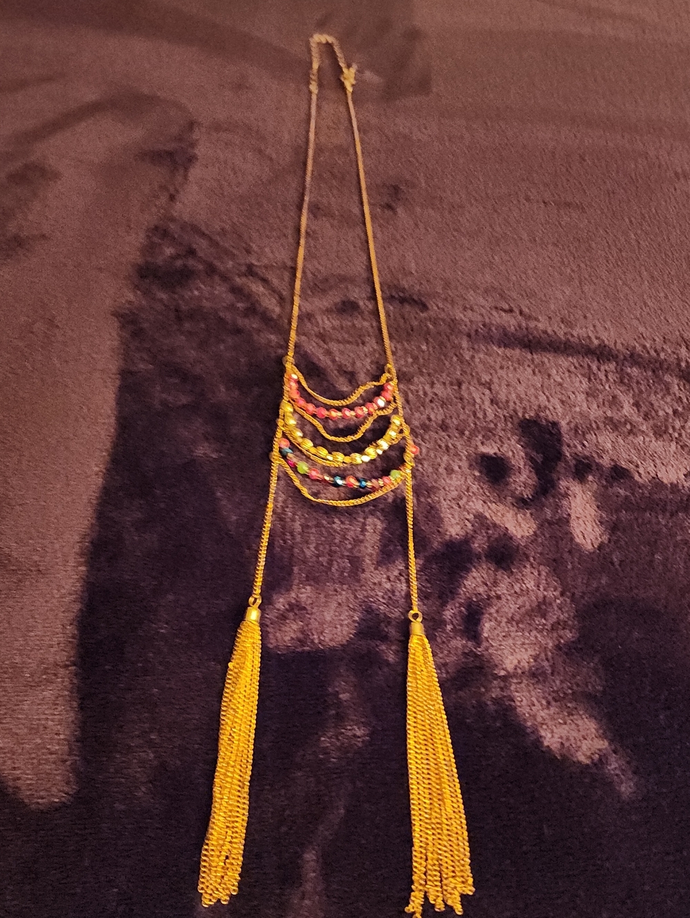 Gold-Tone Multi-Bead Fringe Necklace - Women Jewelry